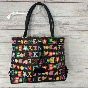 Hard to Find Eco-Friendly Dooney & Bourke Grafitti Doodle Crayon Tassel Tote Bag